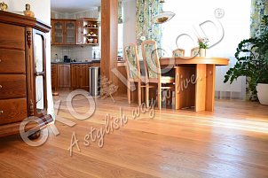 EKOWOOD European oak, 1 strip, brushed 13,5 x 185 mm, PU OSMO Hard wax oil 3032, shade silk semi-matt