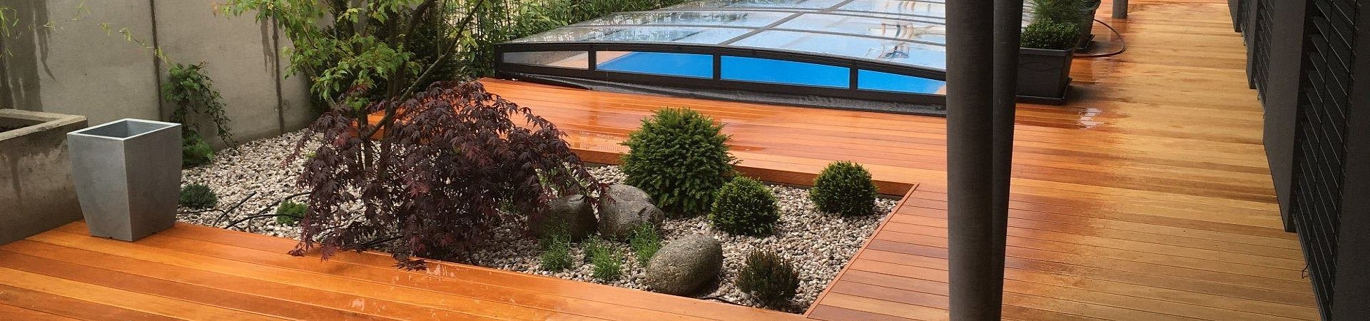 Wooden decking made of exotic woods