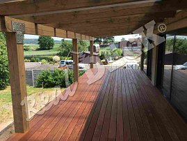 REAL DECK Merbau 22 x 140 mm smooth, natural, pergola OSMO varnish no. 905 Patina