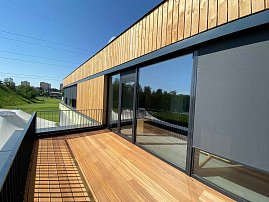 REAL DECK Garapa 25x145mm_reeded natural+cladding REAL FACADESiberian larch 20x140 mm, natural