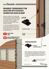 Rhombus thermowood pine 20x92mm invisible connection  H-clip