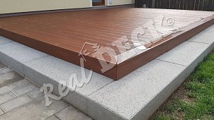 REAL DECK Thermo pine 26x140 mm, reeded, OSMO Terrace oil no. 014 Massaranduba