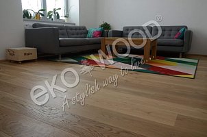 EKOWOOD Oak 1-strip, brushed, 13.5x185 mm, treated with transparent OSMO Polyx Oil