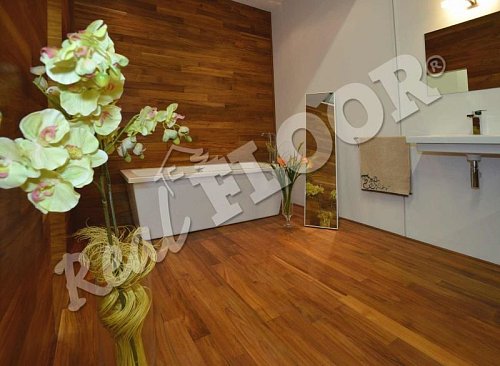 REAL FLOOR  Teak, 15 x 90 mm, treated with OSMO Polyx-Oil Original shade no. 3032 Clear Satin